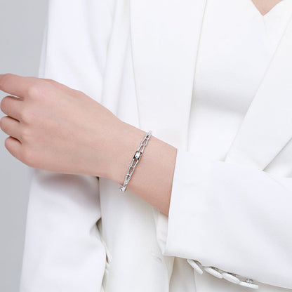 Elegant Silver Love Bracelet