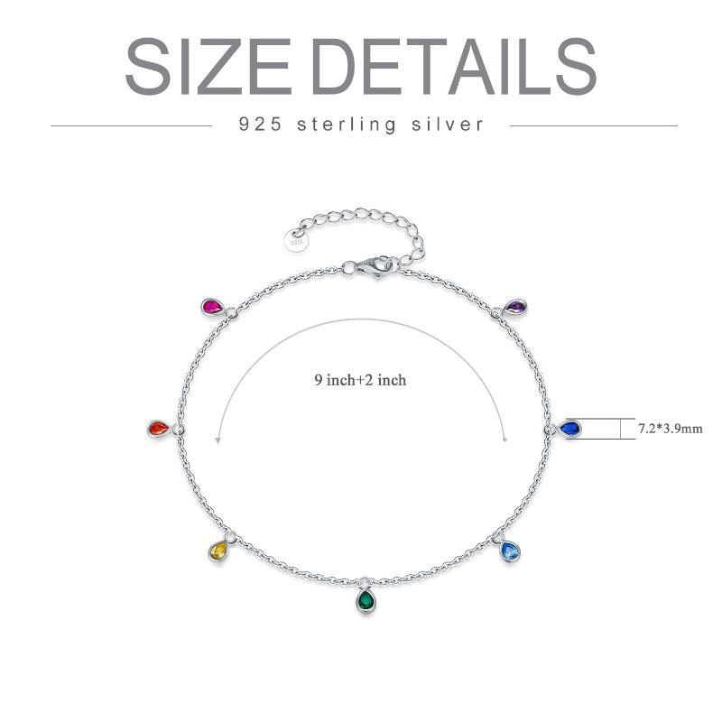 Sterling Silver Rainbow Anklet