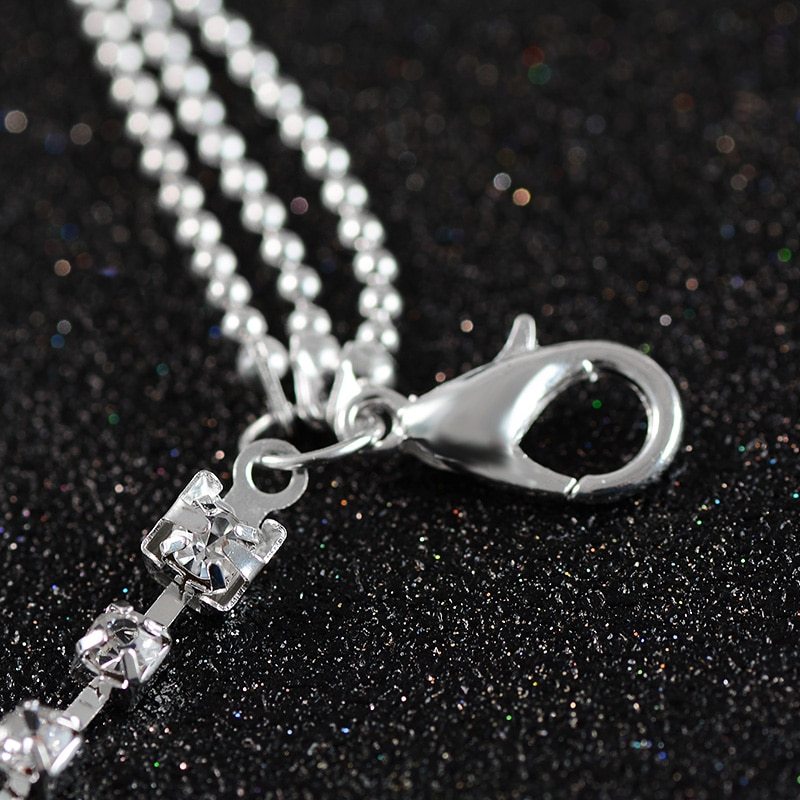 Multilayer Crystal Charm Anklet