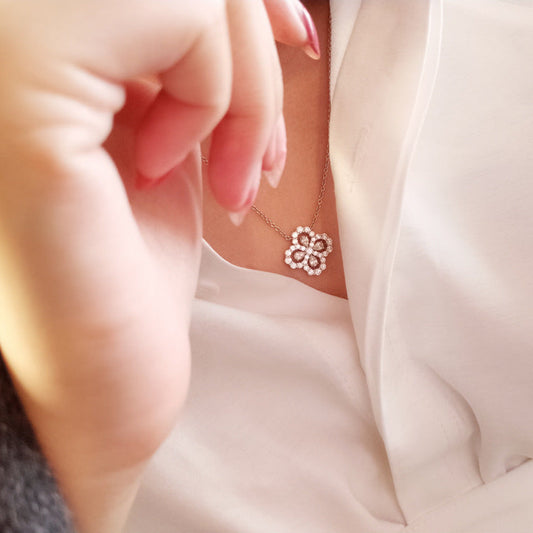 Sterling Silver Four-leaf Clover Necklace