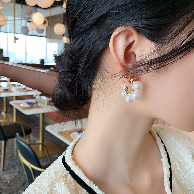 C-Shaped Dangle Earrings